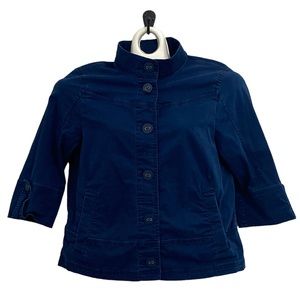 Eddie Bauer 3/4 sleeve stretch jacket mandarin collar